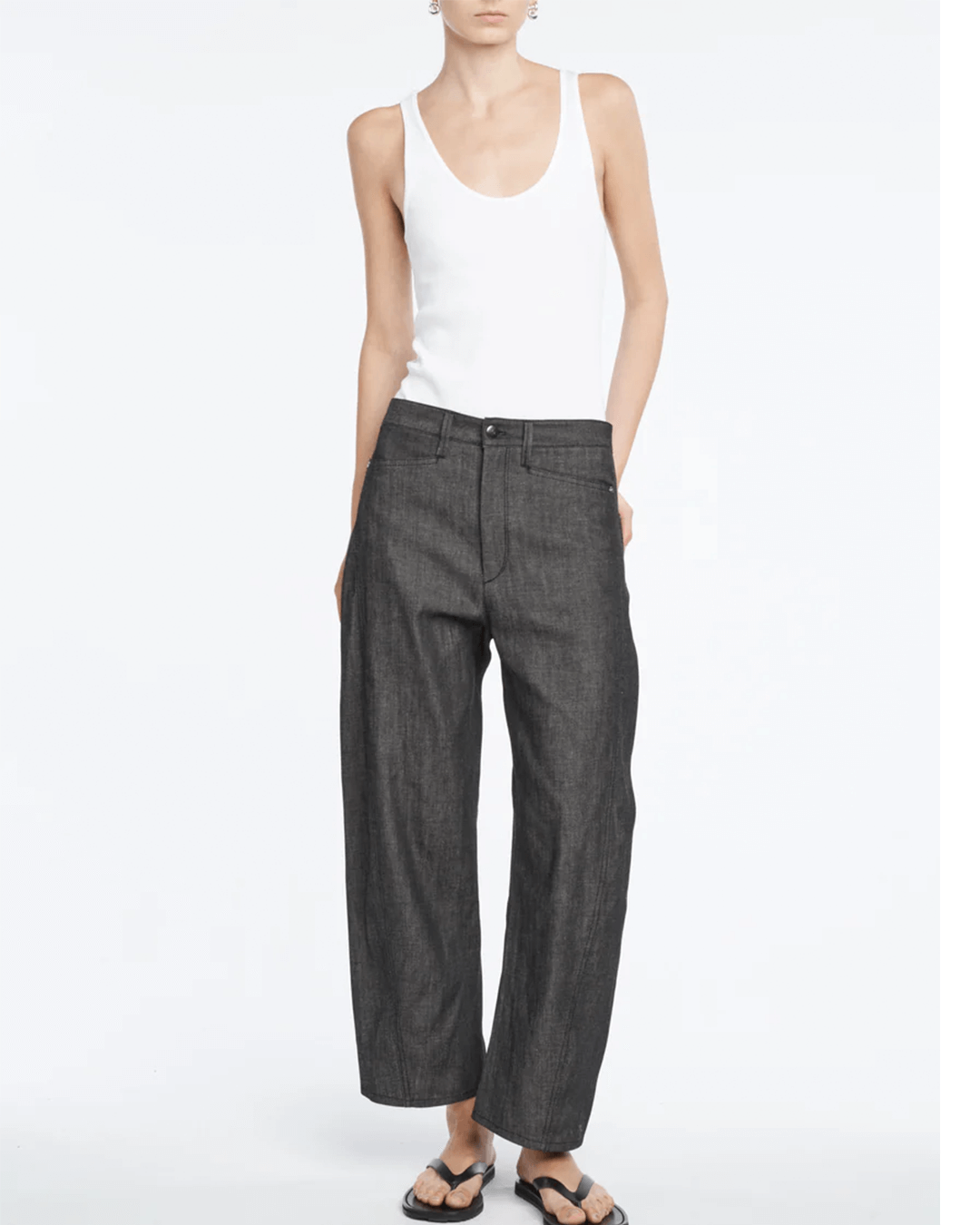 Product shot showcasing the details and craftsmanship ofMaria Mcmanus pants .
