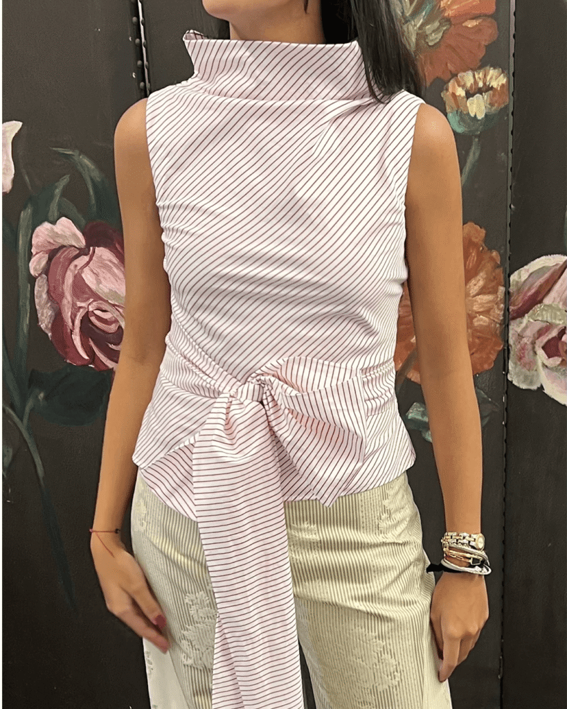Shirt Ella from Puerta Negra – architectural cut and bold texture from an independent brand.