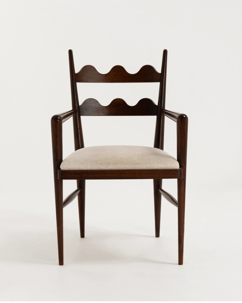 Wood Chair by Jean Royère – architectural wood chair, midcentury from an independent brand