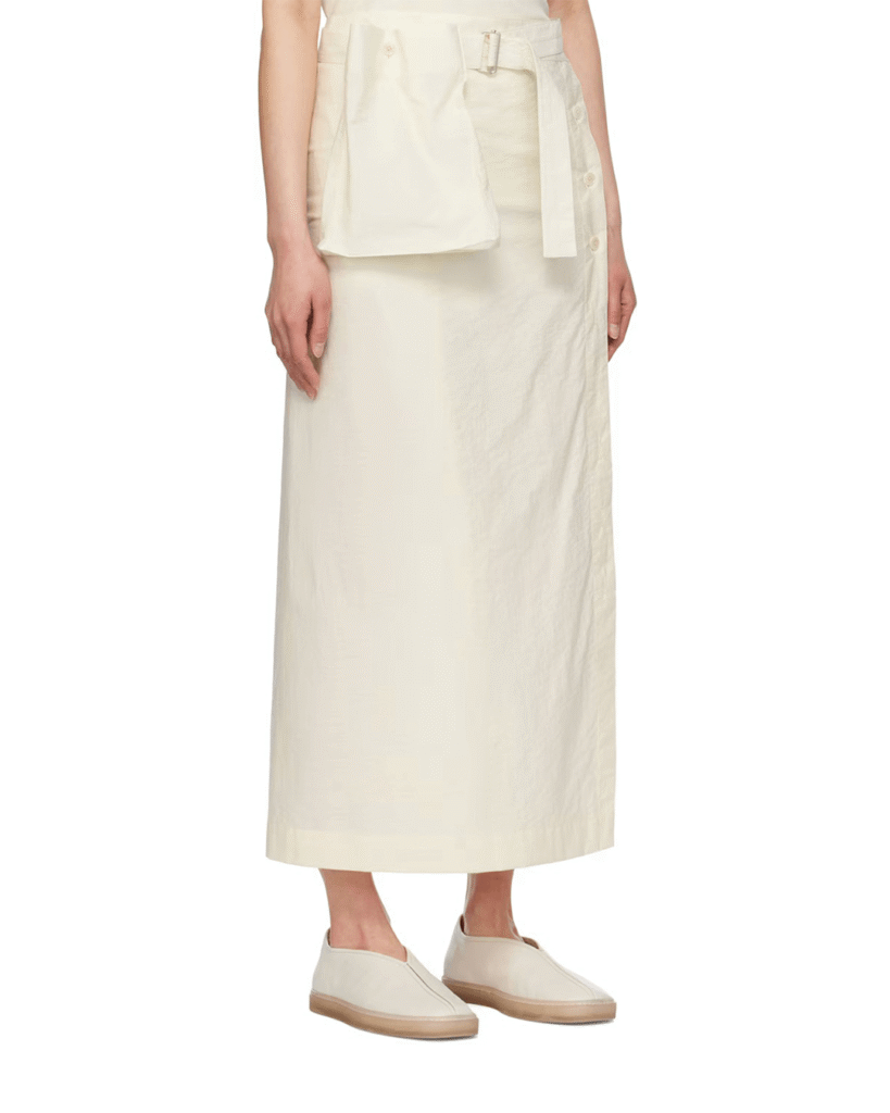 Minimalist white skirt - Lemaire– fashion curation by The Curalist