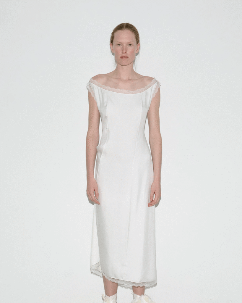A List of 10 curated objects and pieces essential pieces blending culture, design, and fashion, selected for discerning and curious readers. Here a dress white by Colleen Allen