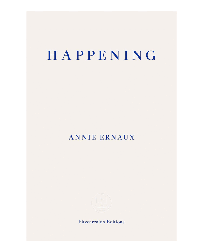 a white book cover with blue text